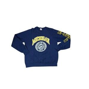 Vtg Jerzees University Michigan Wolverines Sweatshirt 80s 90s Size Large 50/50